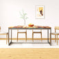 Mesa de jantar madeira de acácia maciça e aço 180 cm