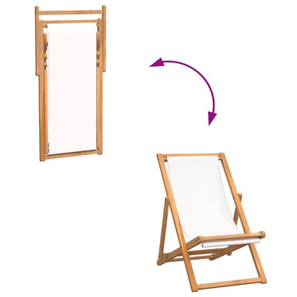 Cadeira de pátio em teca 56x105x96 cm creme