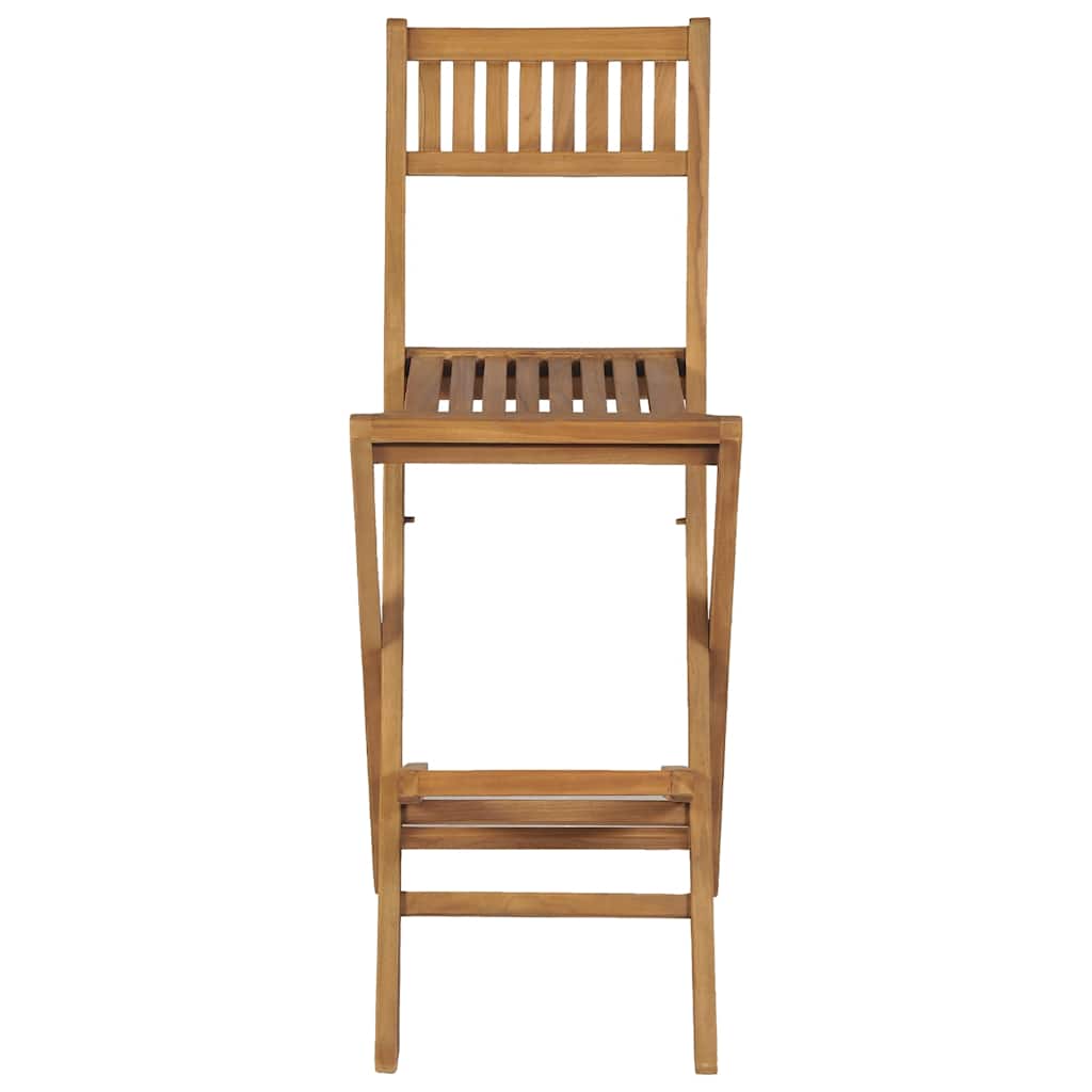 Bancos de bar exterior dobráveis 2 pcs madeira teca maciça