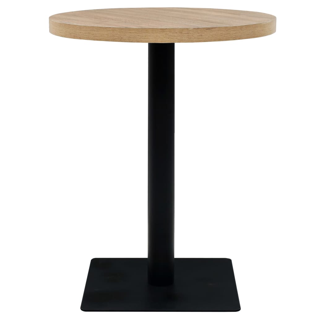 Mesa bistrô MDF e aço redonda 60x75 cm cor de carvalho