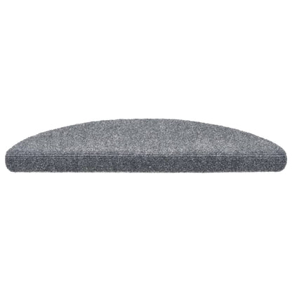 Tapetes de escada autoadesivos 15 peças 56x17x3 cm cinza claro semicircular