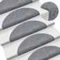 Tapetes de escada autoadesivos 15 peças 56x17x3 cm cinza claro semicircular