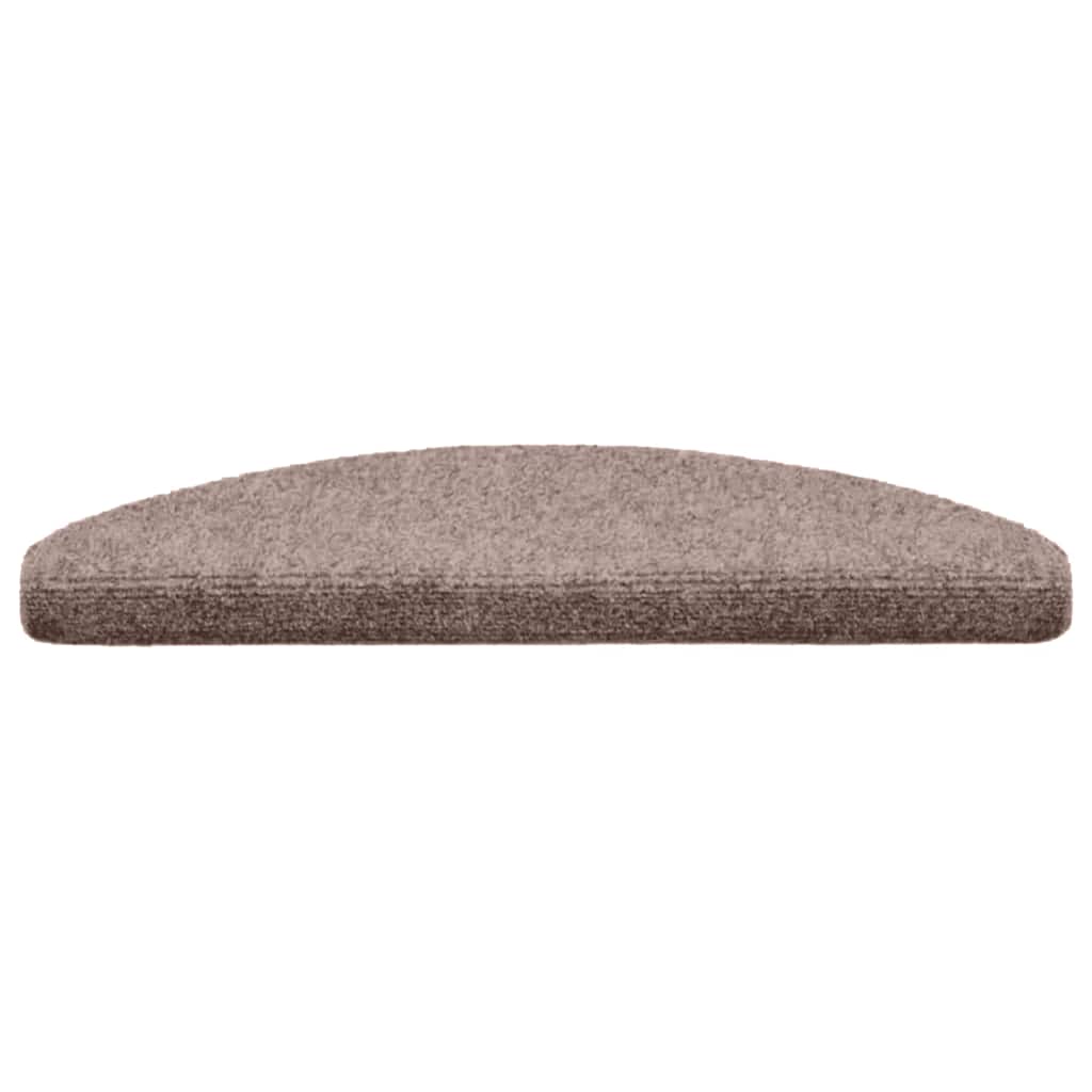 Tapetes de escada autoadesivos 15 peças 65x21x4 cm marrom claro meia-lua grande