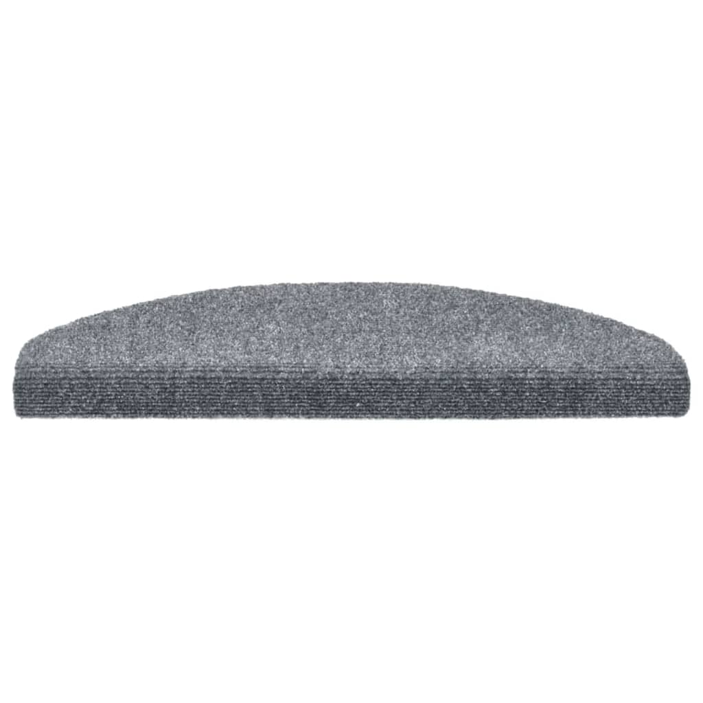 Tapetes de escada autoadesivos 15 peças 65x21x4 cm cinza claro semicircular grande