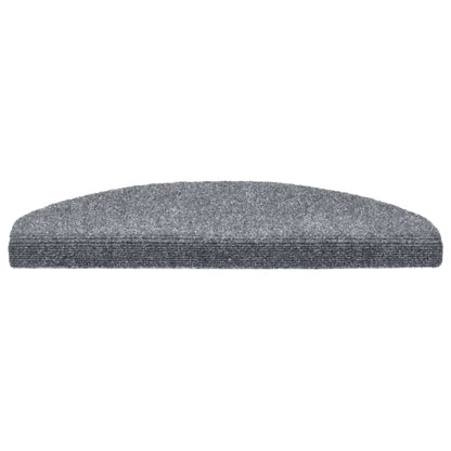 Tapetes de escada autoadesivos 15 peças 65x21x4 cm cinza claro semicircular grande