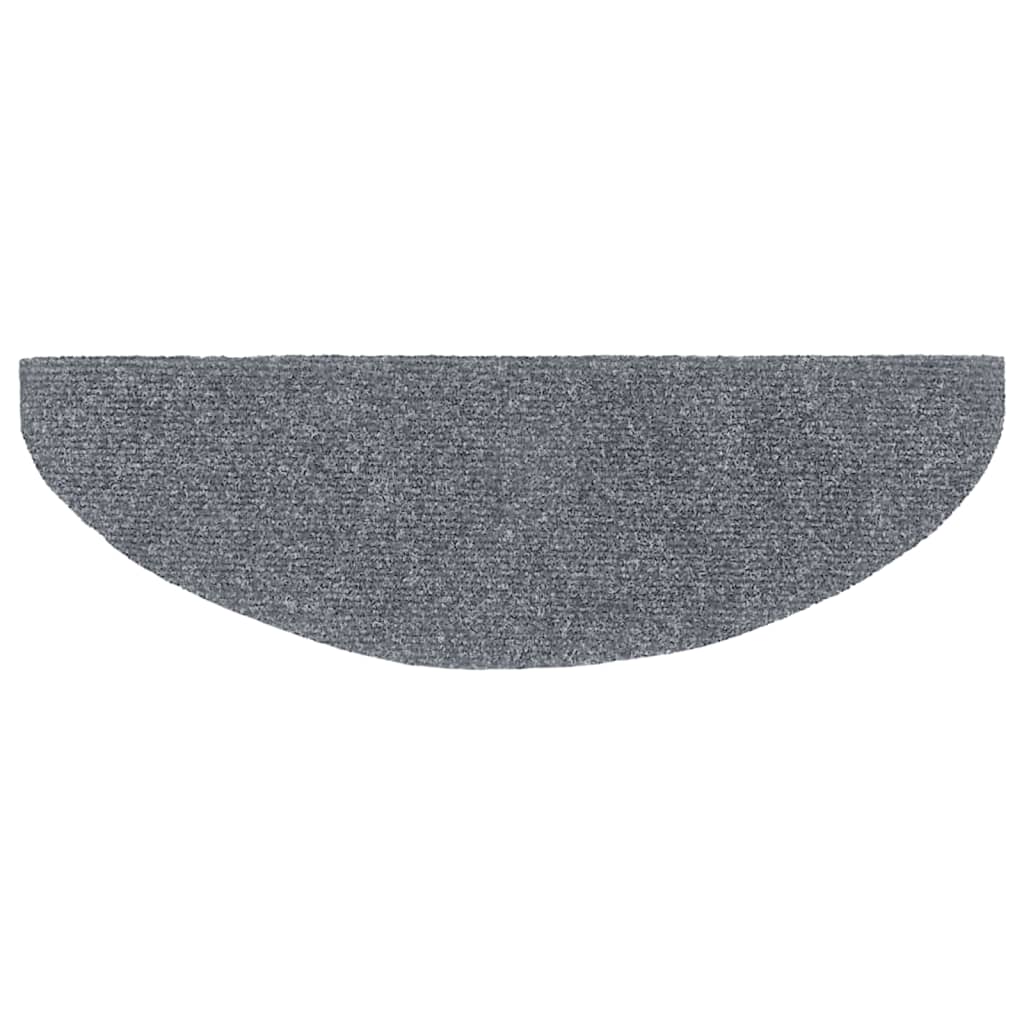 Tapetes de escada autoadesivos 15 peças 65x21x4 cm cinza claro semicircular grande