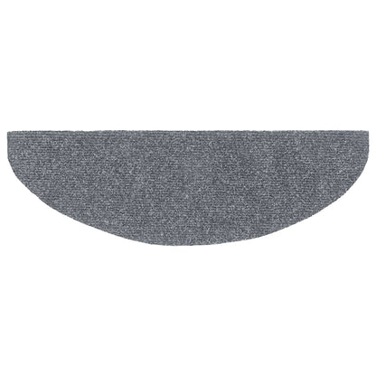 Tapetes de escada autoadesivos 15 peças 65x21x4 cm cinza claro semicircular grande