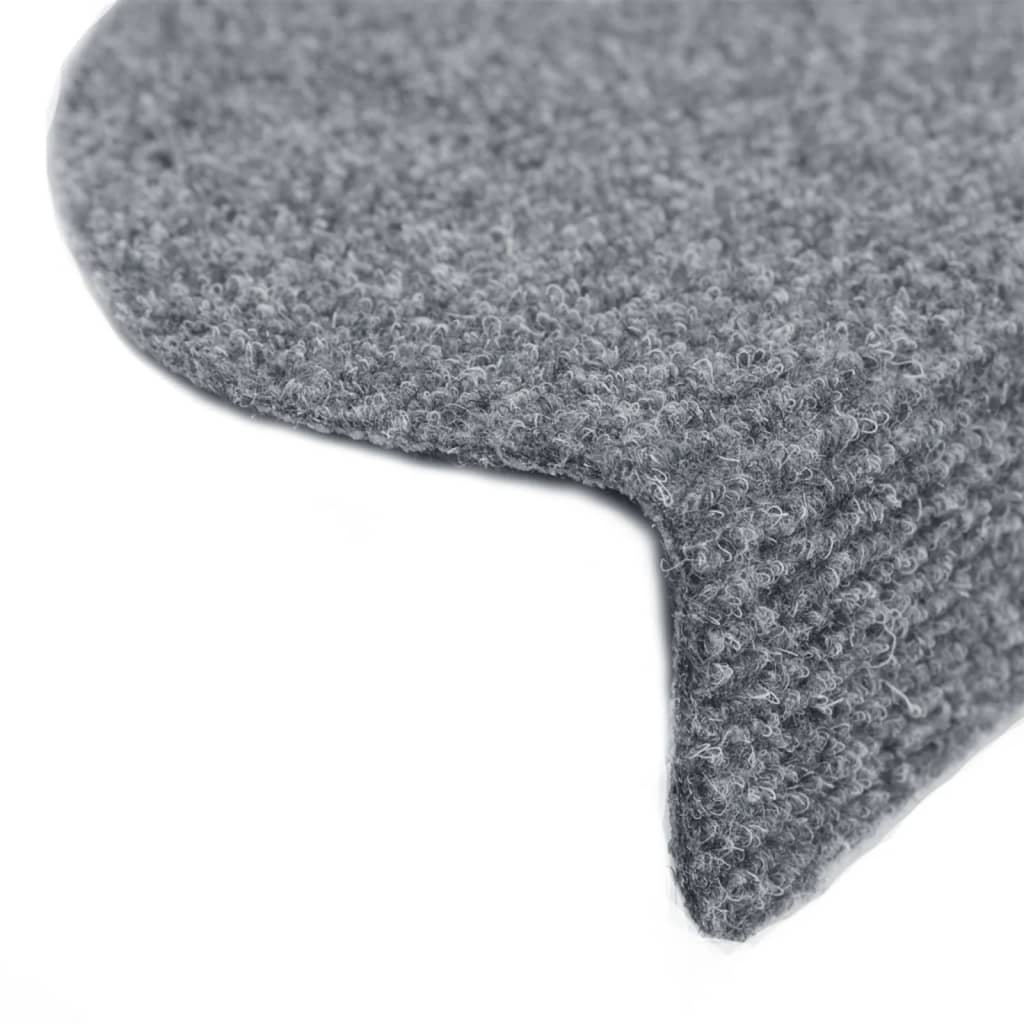 Tapetes de escada autoadesivos 15 peças 65x21x4 cm cinza claro semicircular grande