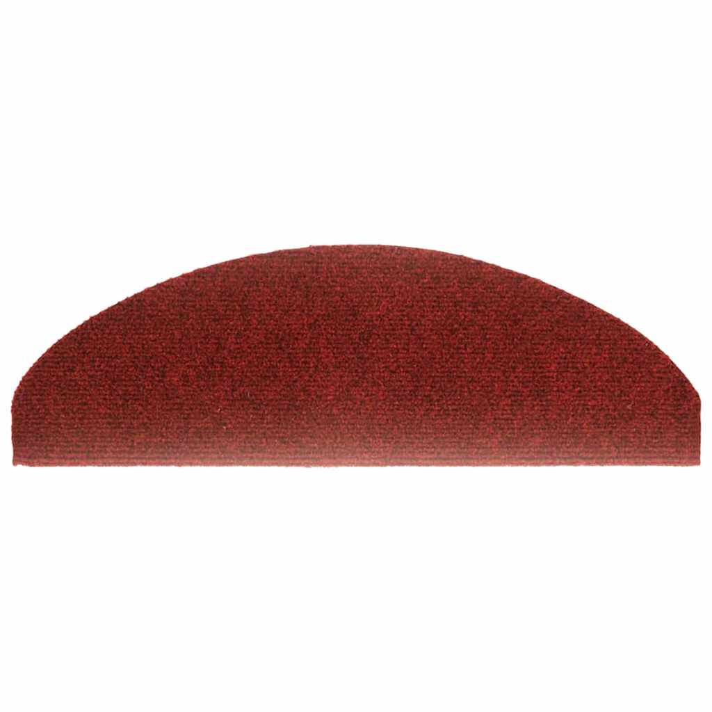 Tapetes de escada adesivos 15 pcs 65x21x4 cm vermelho