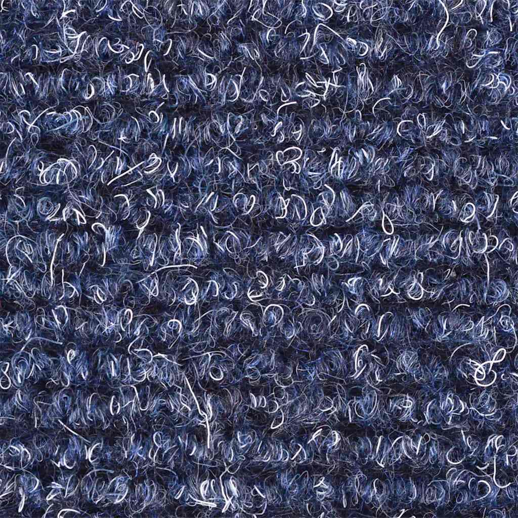 Tapetes de escada autoadesivos 15 peças 65x21x4 cm azul semicircular grande