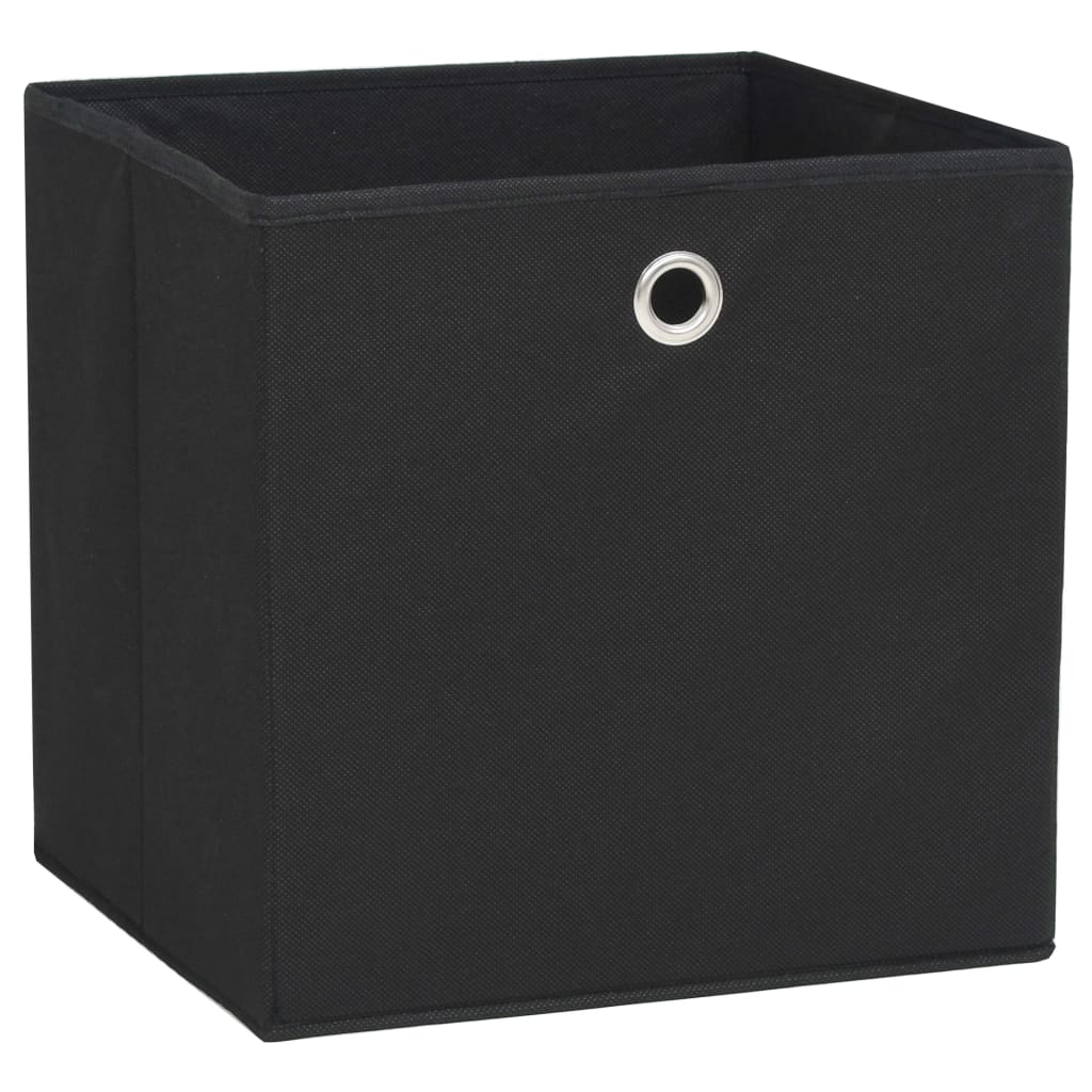 Caixas arrumação 10 pcs não-tecido (TNT) 32x32x32 cm preto