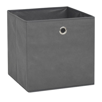 Caixas arrumação 4 pcs não-tecido (TNT) 32x32x32 cm cinzento