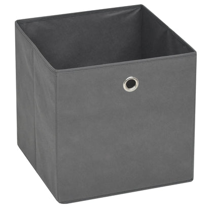 Caixas arrumação 4 pcs não-tecido (TNT) 32x32x32 cm cinzento