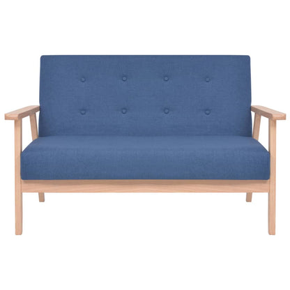 Conjunto de sofás 3 pcs tecido azul