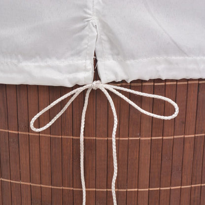 Cesto retangular para roupa suja bambu castanho