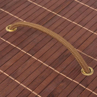 Cesto oval para roupa suja bambu castanho