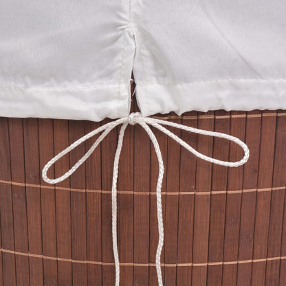 Cesto oval para roupa suja bambu castanho