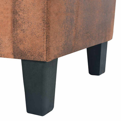 Sofá de 3 lugares camurça artificial castanho