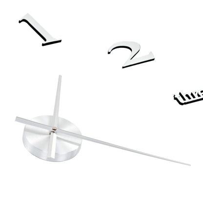 Relógio de parede 3D com design moderno 100 cm XXL prateado