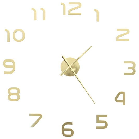 Relógio de parede 3D com design moderno 100 cm XXL dourado