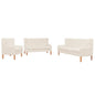 Conjunto de sofás 3 pcs tecido branco nata