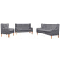 Conjunto de sofás 3 pcs tecido cinzento