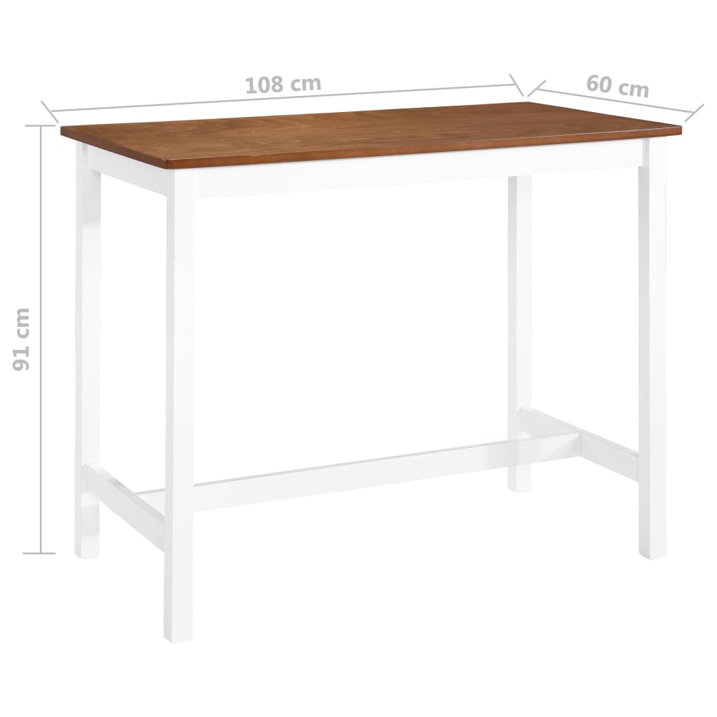 Mesa de bar em madeira maciça 108x60x91 cm