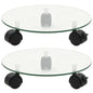 Bases com rodas p/ vasos 2 pcs vidro temperado 28 cm redondo