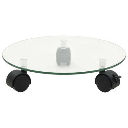 Bases com rodas p/ vasos 2 pcs vidro temperado 28 cm redondo