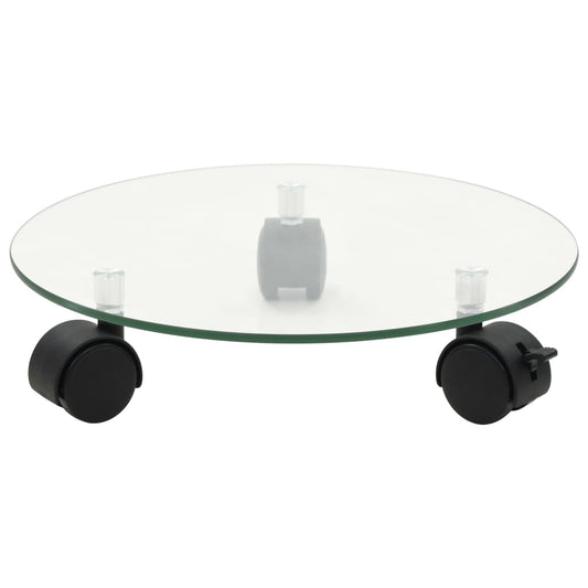 Bases com rodas p/ vasos 2 pcs vidro temperado 28 cm redondo
