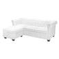 Sofá Chesterfield em forma de L couro artificial branco