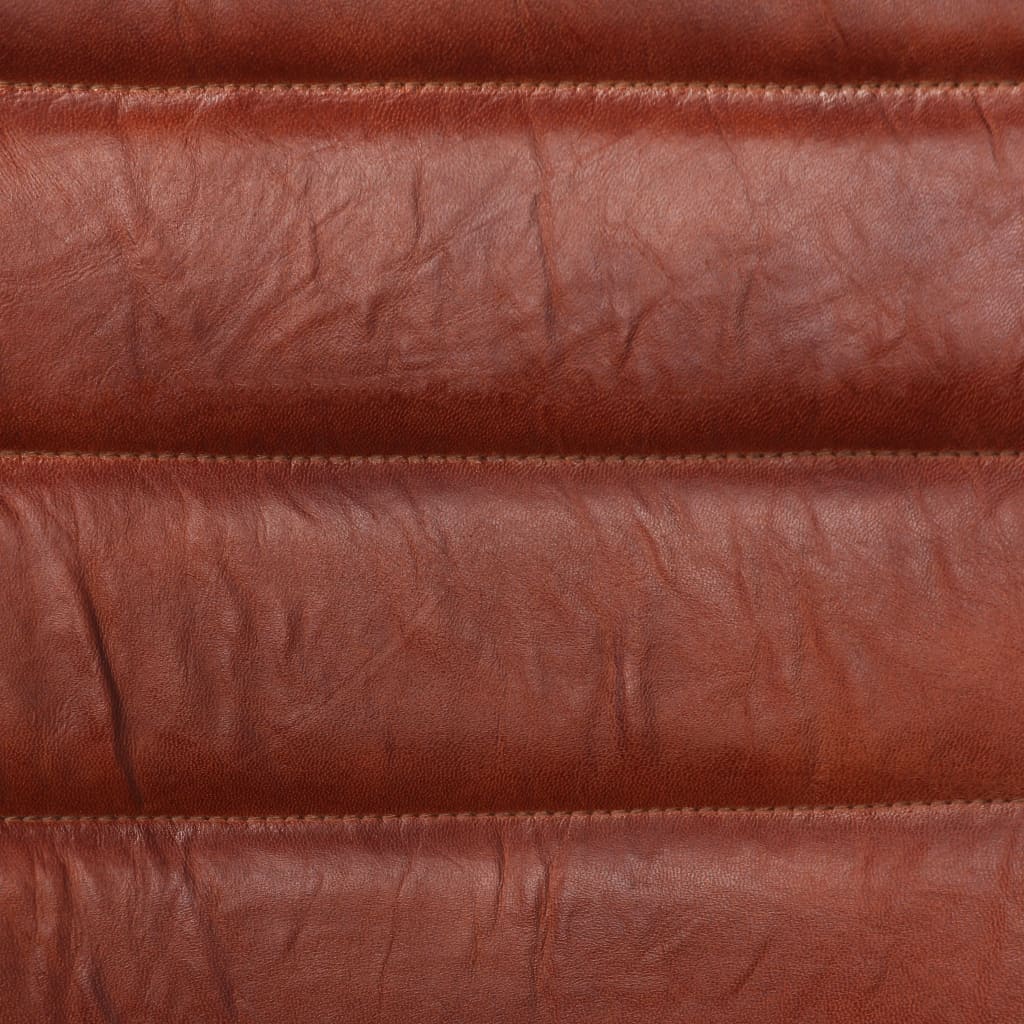 Cadeiras de jantar 2 pcs couro genuíno castanho