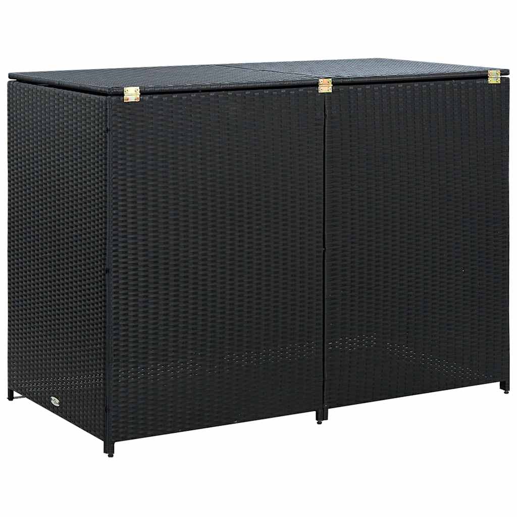 Unidade dupla arrumação caixotes lixo vime preto 148x80x111 cm