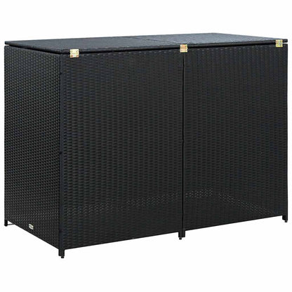 Unidade dupla arrumação caixotes lixo vime preto 148x80x111 cm