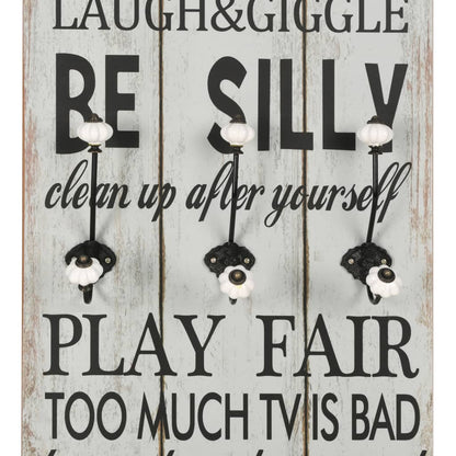 Bengaleiro de parede com 6 ganchos 120x40 cm THANK YOU