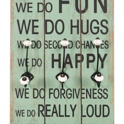 Bengaleiro de parede com 6 ganchos 120x40 cm HAPPY LOVE