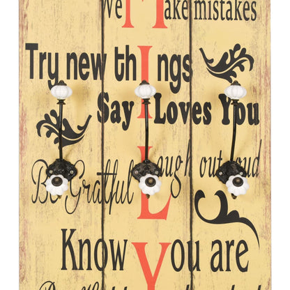 Bengaleiro de parede com 6 ganchos 120x40 cm FAMILY