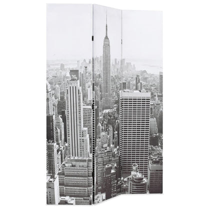 Biombo dobrável Nova Iorque de dia 120x170 cm preto e branco