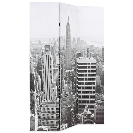 Biombo dobrável Nova Iorque de dia 120x170 cm preto e branco