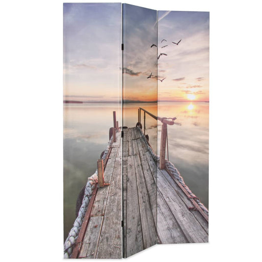 Biombo dobrável com estampa de lago 120x170 cm