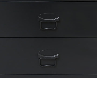 Armário de gavetas em metal estilo industrial 78x40x93 cm preto