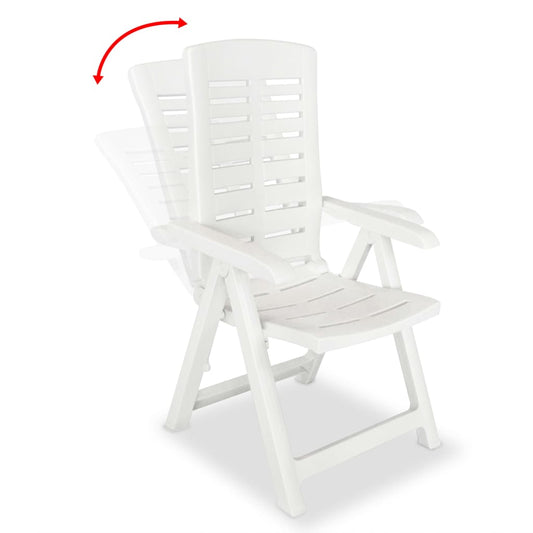 Cadeiras de jardim reclináveis 2 pcs plástico branco