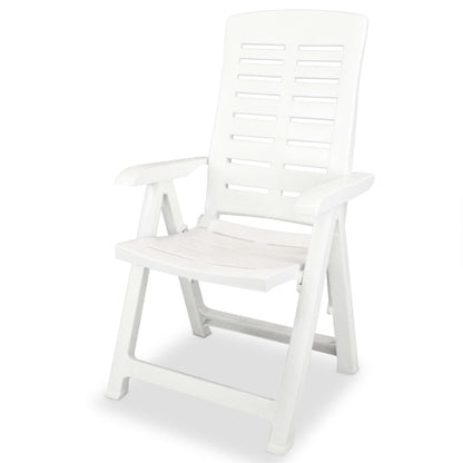 Cadeiras de jardim reclináveis 2 pcs plástico branco