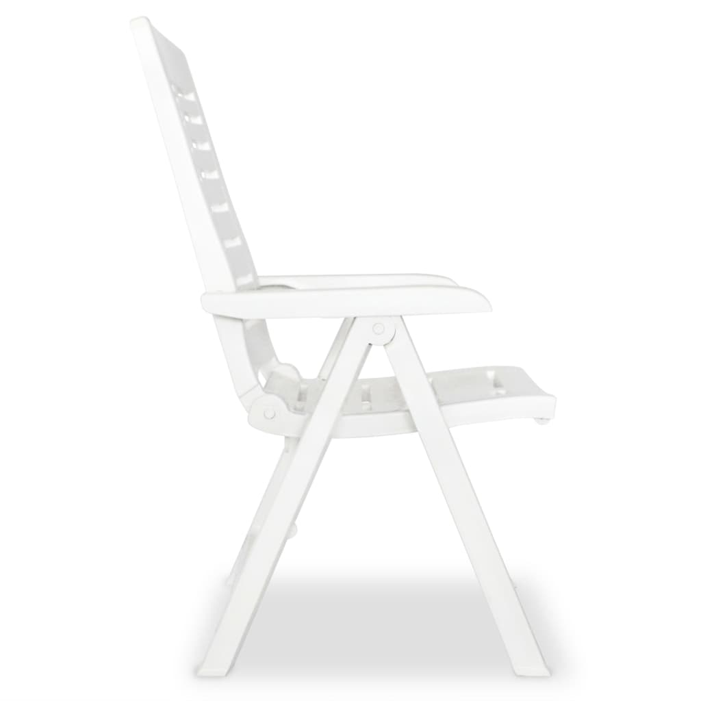 Cadeiras de jardim reclináveis 2 pcs plástico branco