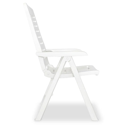 Cadeiras de jardim reclináveis 2 pcs plástico branco