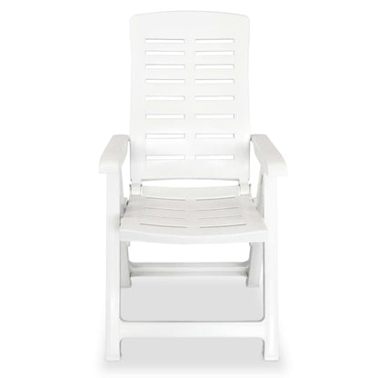 Cadeiras de jardim reclináveis 2 pcs plástico branco