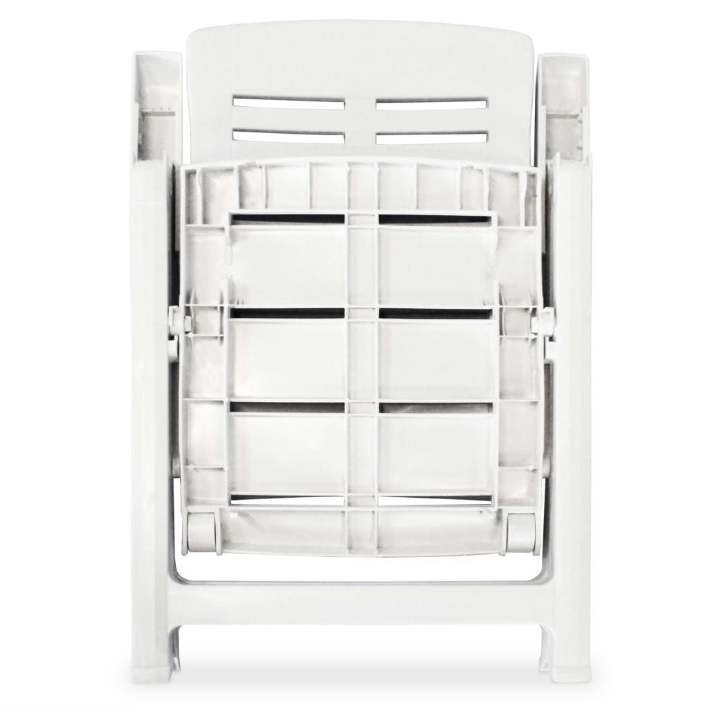 Cadeiras de jardim reclináveis 2 pcs plástico branco