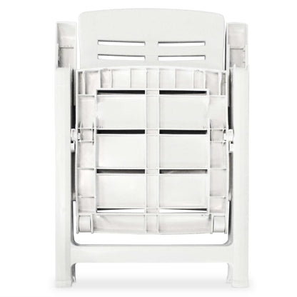 Cadeiras de jardim reclináveis 2 pcs plástico branco