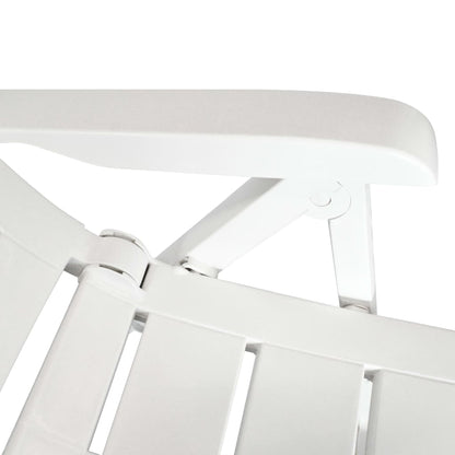 Cadeiras de jardim reclináveis 2 pcs plástico branco