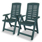 Cadeiras de jardim reclináveis 2 pcs plástico verde